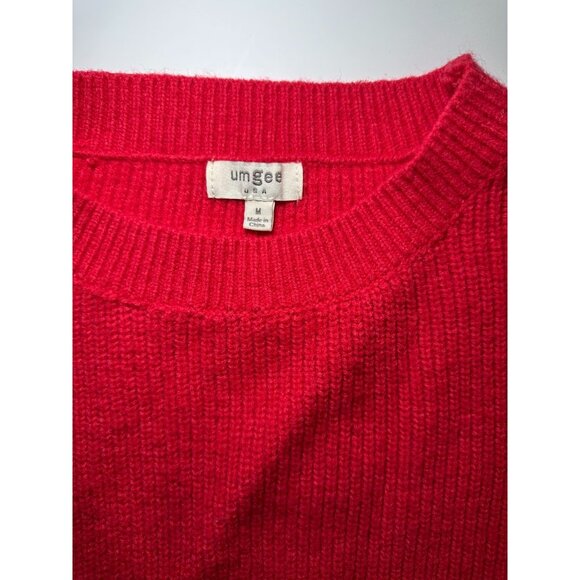 Umgee Women’s Sweater Hot Pink Textured Knit Bell Sleeve Crew Neck Size M - Picture 2 of 5